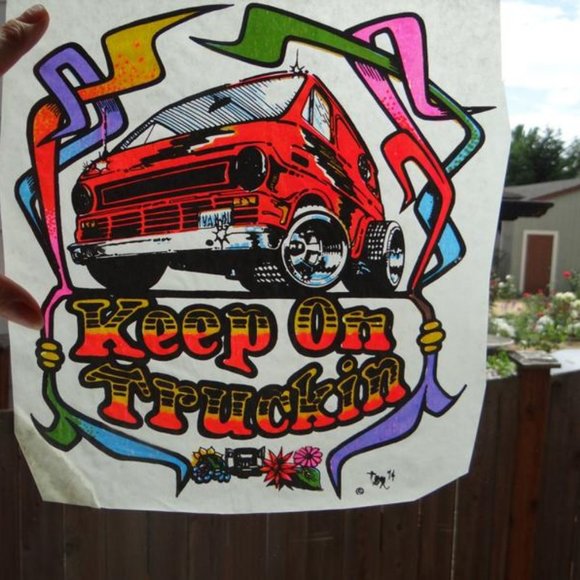 Vintage Keep On Truckin Vortex Iron-On Transfer